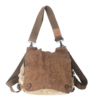 Canvas & Genuine Leather Multi-Functional Flap Bag