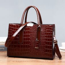 Crocodile Pattern PU Leather Lady's Crossbody Tote Bag 1