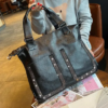 Genuine Leather Stellar Studded Tote 1