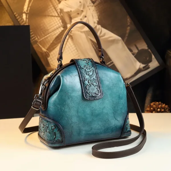 Genuine Leather Vintage Beauty Bucket Bag 1