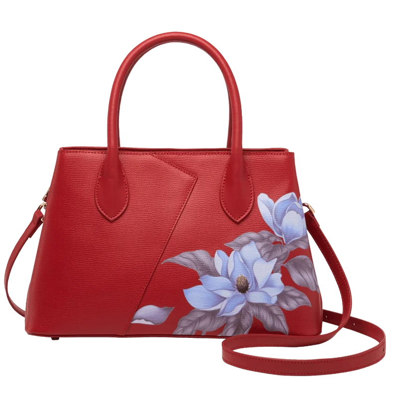 Genuine Leather Floral Blossom Tote 9