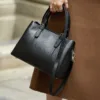 Genuine Leather Streamlined City Tote 1