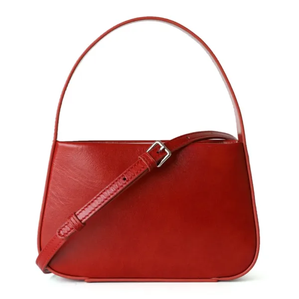 Genuine Leather Small Square Bucket Bag 8