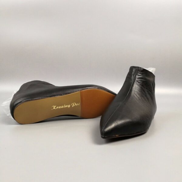 Krazing Pot Big Size Full Grain Leather Soft Winter Spring Shoes Modern Girl Pointed Toe Slip on Flats Office Lady Pregnant Shoe 6