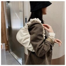 Crimped Vegan Leather Cloud Shoulder Bag 6