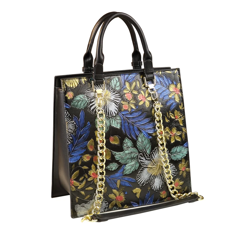 Genuine Leather Enchanted Bloom Tote 5