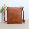 Vegan Leather Zipper & Flap Pocket Sling Bag 4