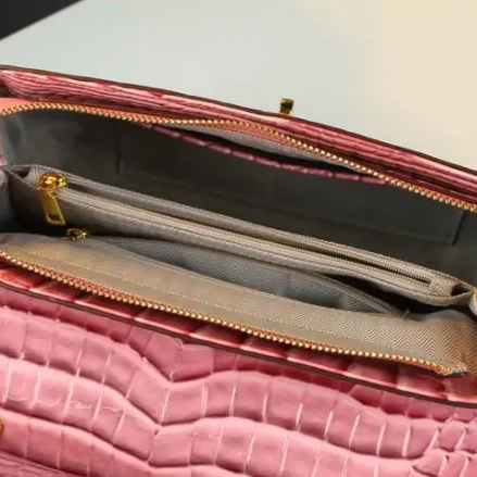 Genuine Leather Lavish Croc Flap Bag 6