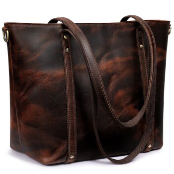 Buffalo Leather Tote Shoulder Handbag for Women with Crossbody Strap 1