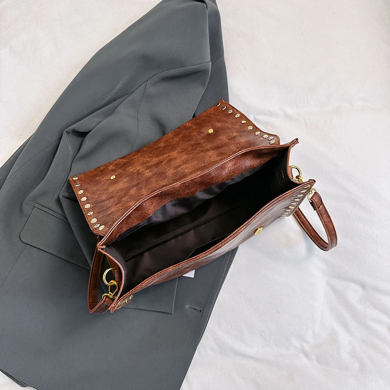 Vegan Leather Vintage Satchel Shoulder Bag 6
