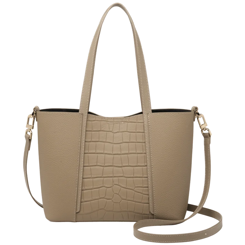 Genuine Leather Chic Croc-Embossed Tote 5