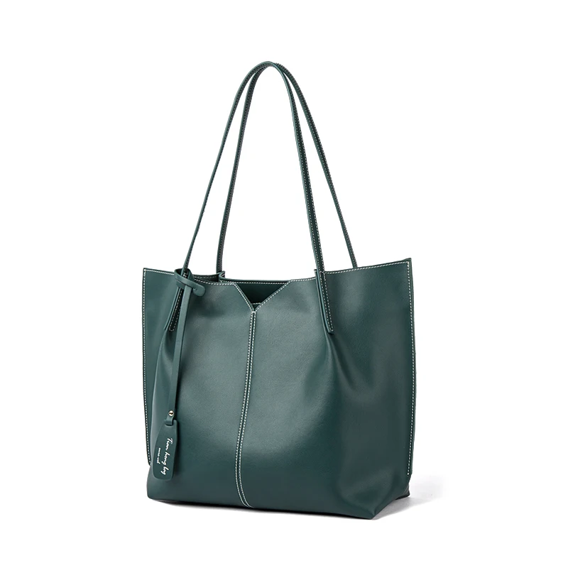 Genuine Leather Simplicity Slouch Tote 8