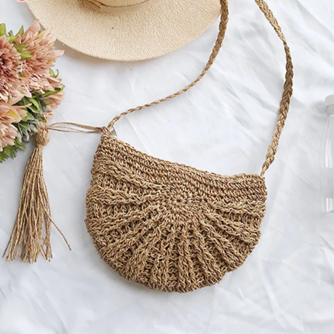 Straw Summer Breezy Sling Bag