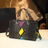 Genuine Leather Snake Scale Charmer Tote 3
