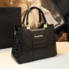 Genuine Leather Alligator Skin Quilted Tote 2