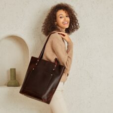 Large Genuine Hand-Rubbed Leather Tote Bag 5