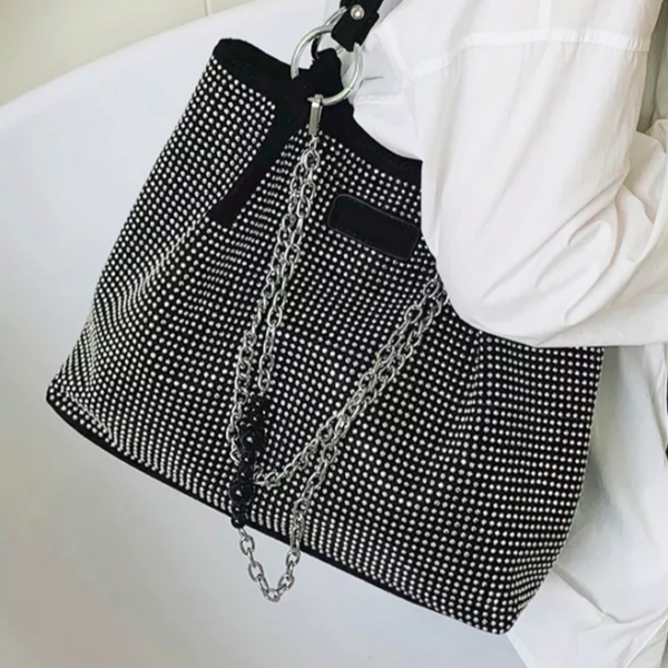 Vegan Leather Sparkle Polka-Dot Tote 2