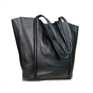 Genuine Leather Front Open Pocket Tote