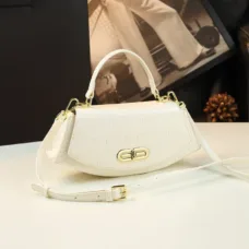 Genuine Leather Crocodile-Texture Top-Handle Bag 3