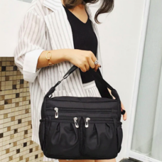 Nylon Multi-Zipper Pocket Sling Bag 4