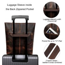 Genuine Leather Medium Tote Bag with Front Pocket 4