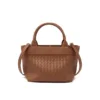 Genuine Leather Woven Top-Handle Tote 5