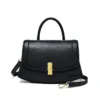 Genuine Leather Chic Gold Detail Flap Bag 6