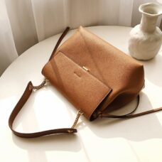 Genuine Leather Messenger Shoulder Bag for Women with Chain Handle 3