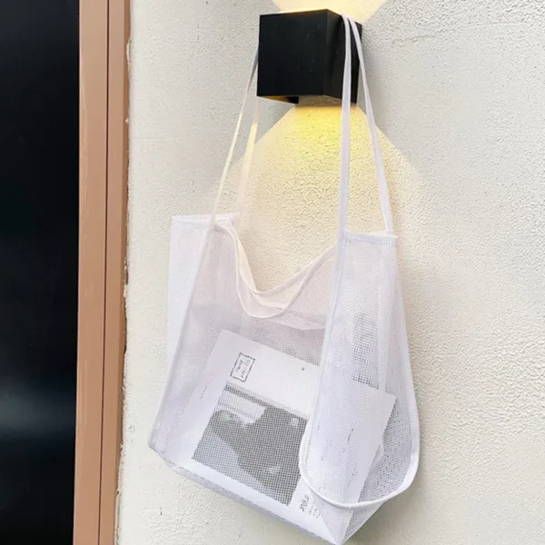 Canvas Mesh Hollow Out Tote 17