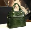 Genuine Leather Croc-Embossed Trapeze Bag 1