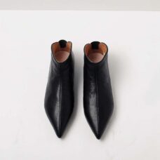 Krazing Pot Big Size Full Grain Leather Soft Winter Spring Shoes Modern Girl Pointed Toe Slip on Flats Office Lady Pregnant Shoe 3