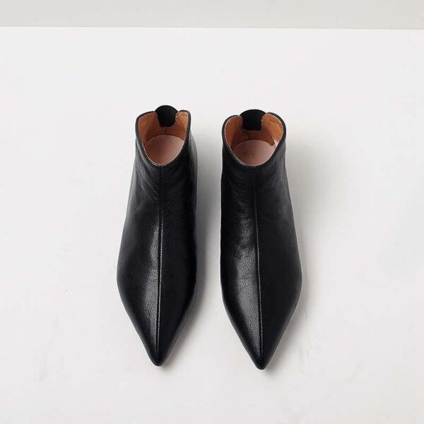 Krazing Pot Big Size Full Grain Leather Soft Winter Spring Shoes Modern Girl Pointed Toe Slip on Flats Office Lady Pregnant Shoe 3
