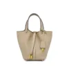Genuine Leather Bucket Bag with 18k Gold Lock 2