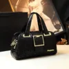 Genuine Leather Flower Lace Top Handle Bag 2