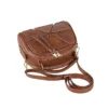 Vegan Leather Patchwork Saddle Bag 1