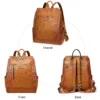 Genuine Leather Backpack Travel Rucksack with Luggage Strap 2