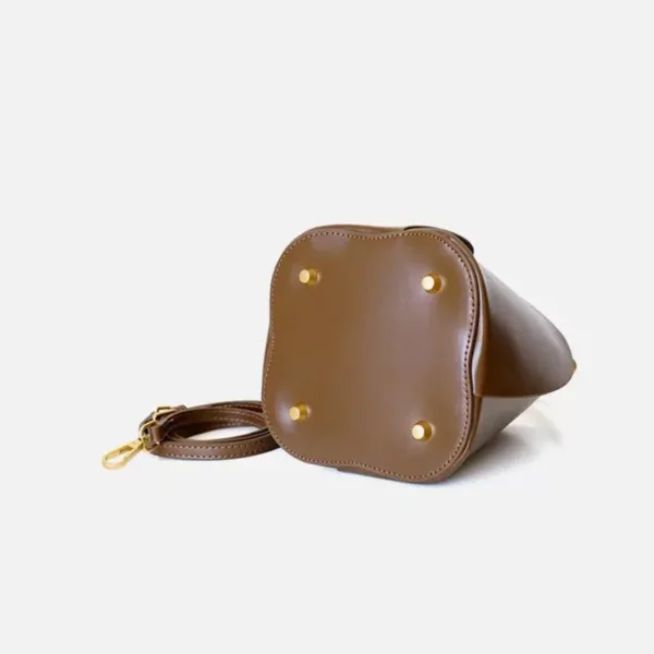 Genuine Leather Flower Shape Bucket Bag 6