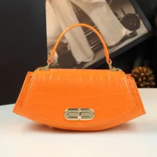 Genuine Leather Crocodile-Texture Top-Handle Bag 2