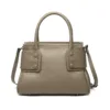 Genuine Leather Croc Accent with Silver Twist Tote 2