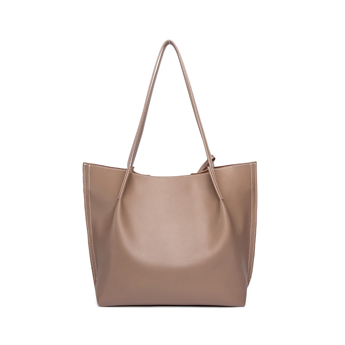 Genuine Leather Simplicity Slouch Tote 4