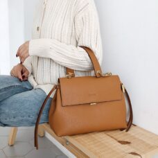 Genuine Leather Messenger Shoulder Bag for Women with Chain Handle 5