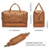 Vegan Leather Travel Duffle Bag with Shoe Pouch (C) 2