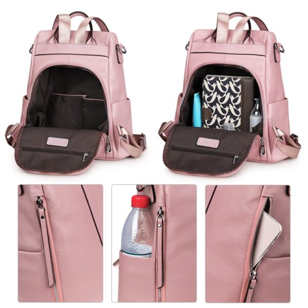 Genuine Soft Leather Antitheft Backpack 4