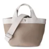 Genuine Leather Two Tone Bucket Tote 9