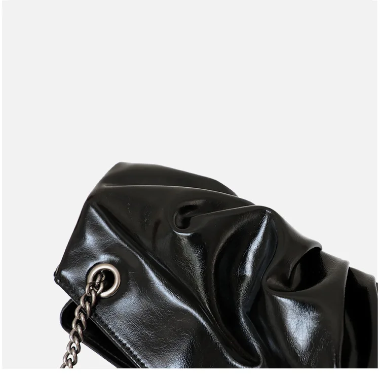 Genuine Leather Chain Strap Baguette Bag 3