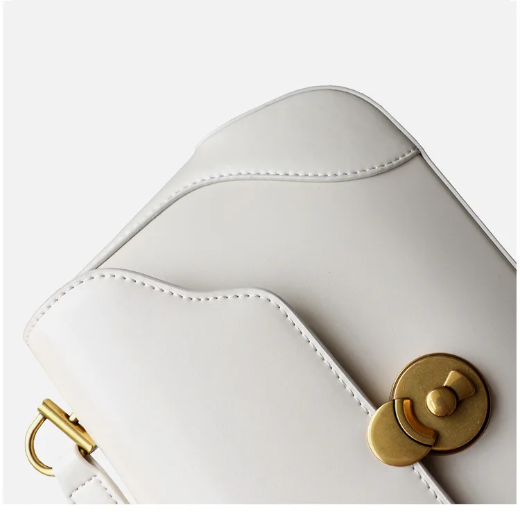 Genuine Leather Curved Top Handle Flap 3