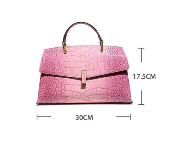 Genuine Leather Vibrant Croc Carryall Flap Bag 4