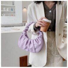 Crimped Vegan Leather Cloud Shoulder Bag 5