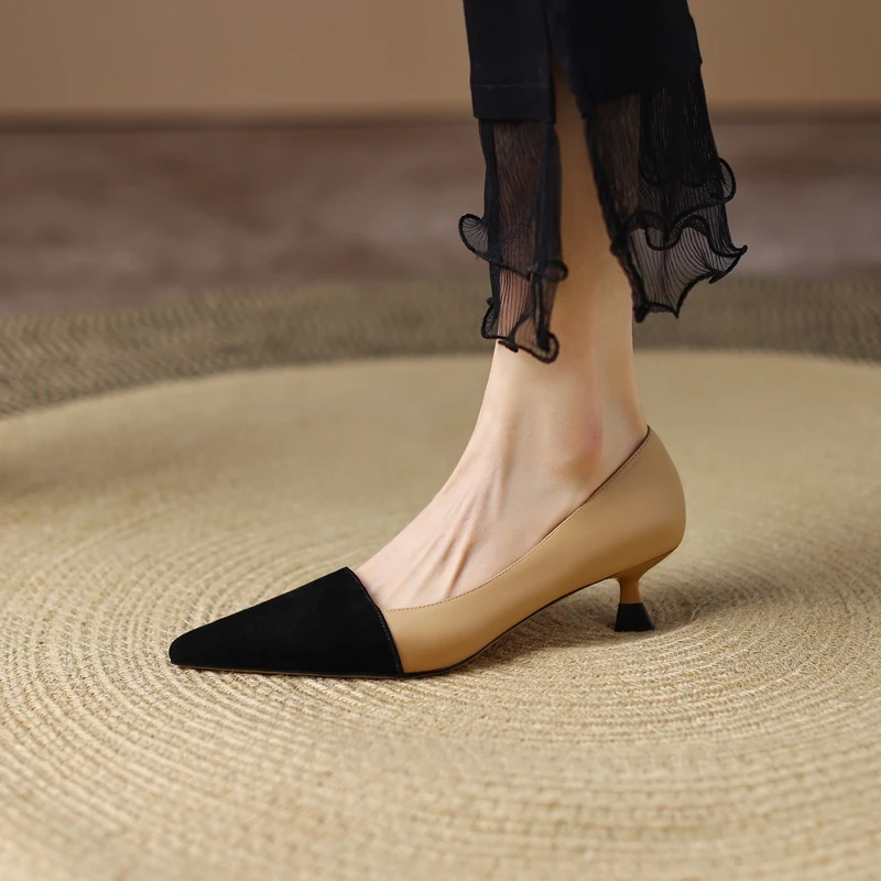 Genuine Leather Two Tone Kitten Heel KoKo Royale