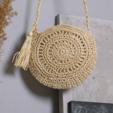 Straw Handcrafted Spiral Sling Bag 3